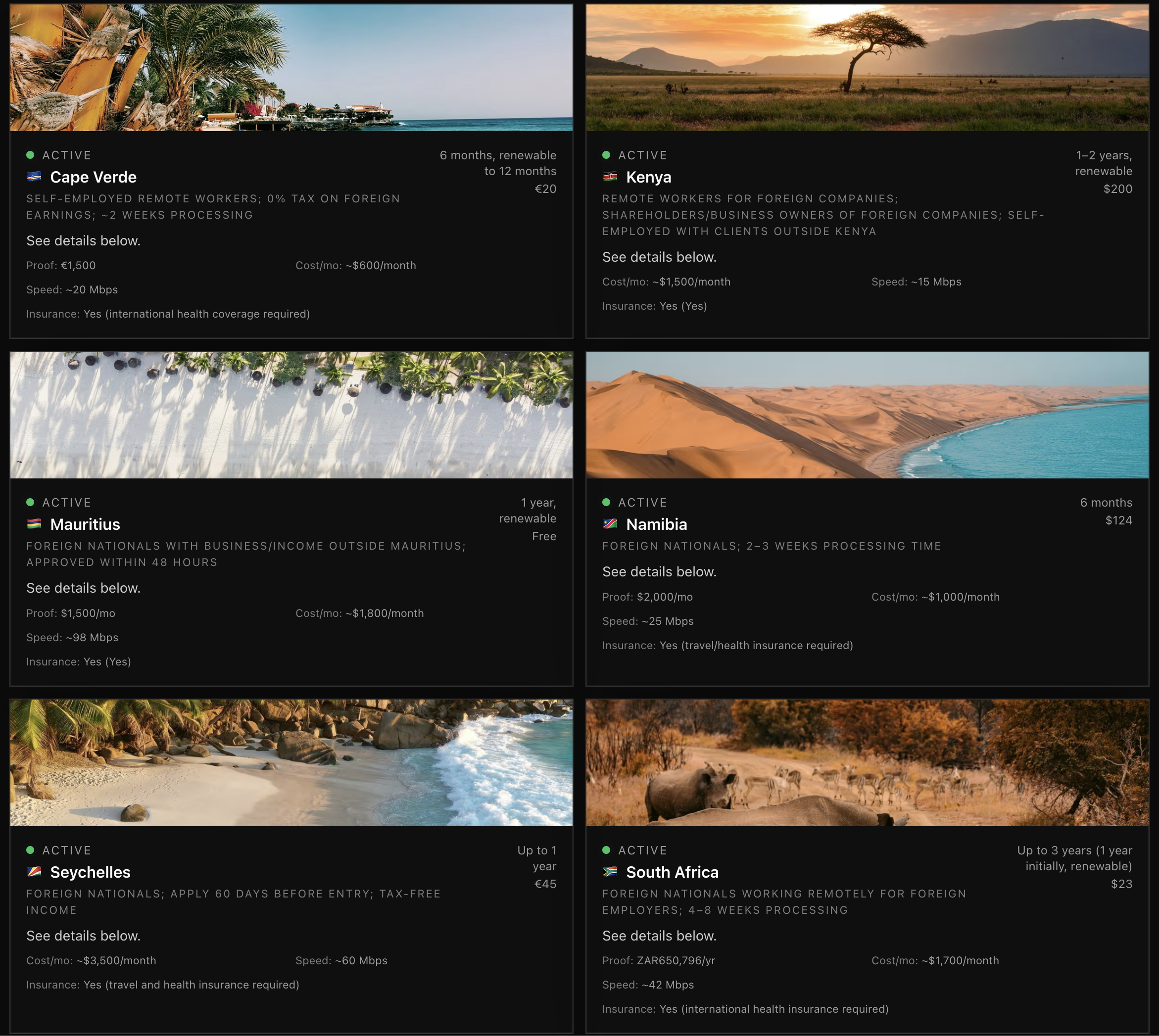 Visa Free Nomads - Screenshot 3 showing product features and functionality