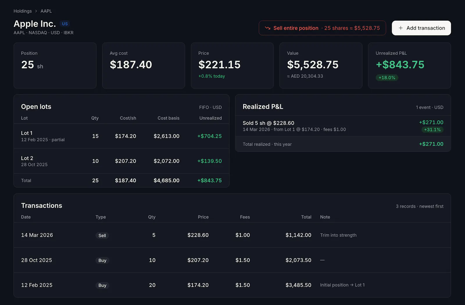 SimplyPortfolio screenshot 3