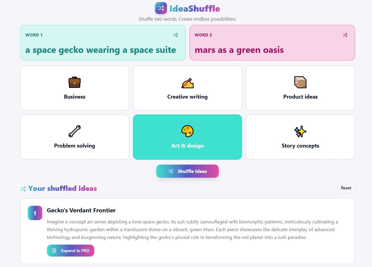 IdeaShuffle gallery image