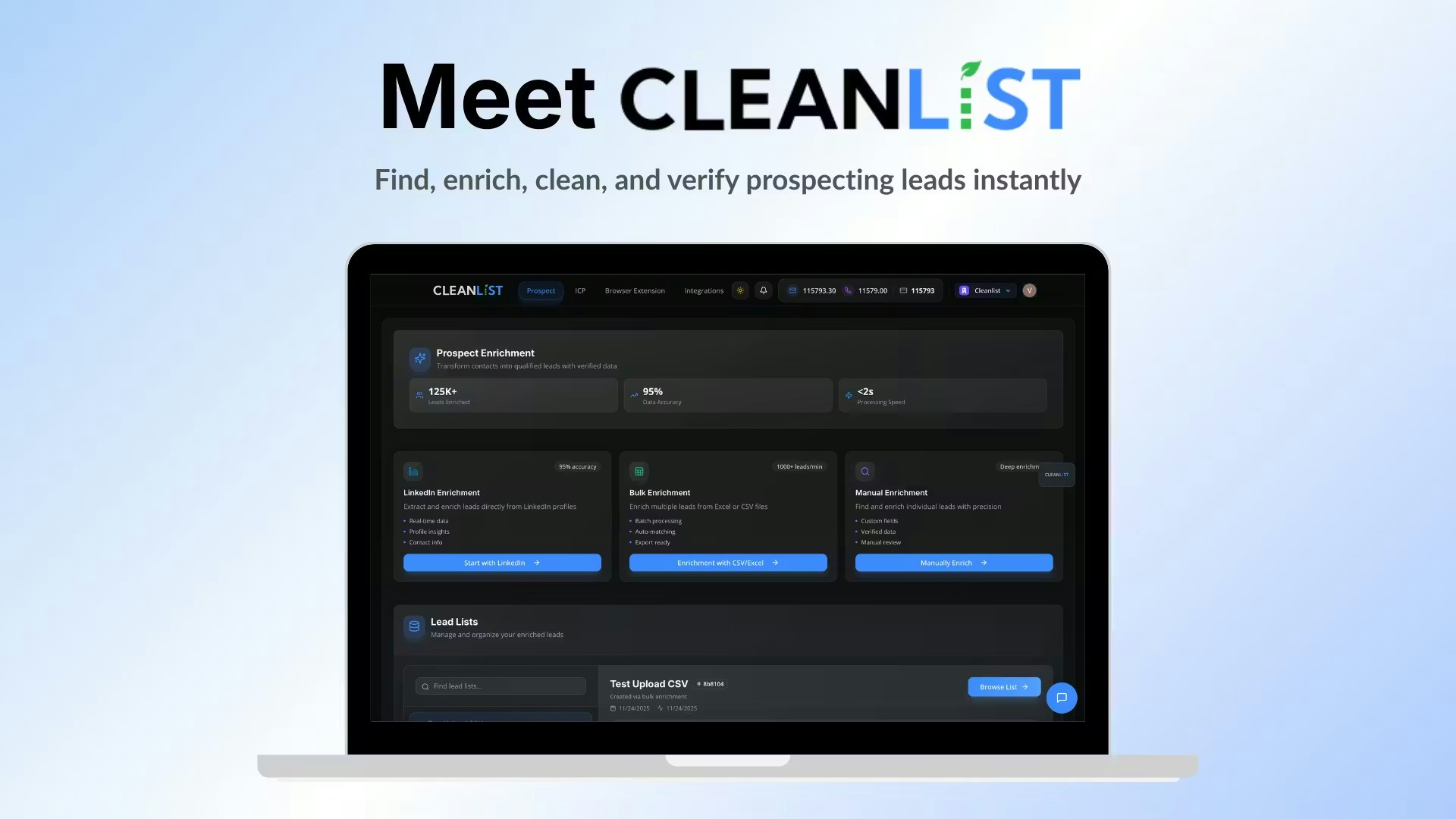 Cleanlist AI - Screenshot 2 showing product features and functionality