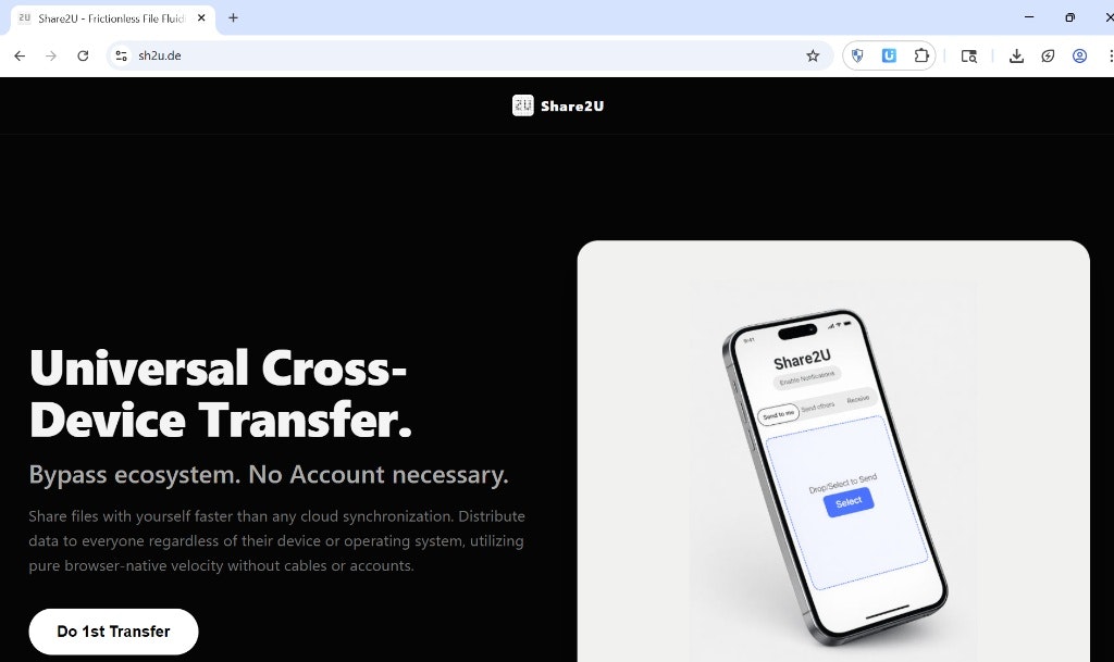 Share2U - Main product screenshot demonstrating key features and user interface