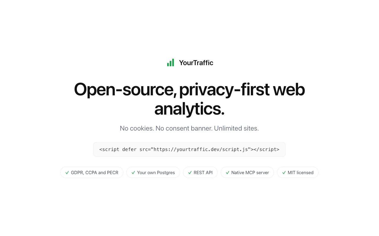 YourTraffic, open-source web analytics 截图 1