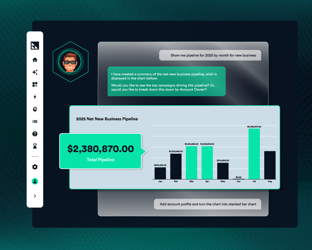 CaliberMind Agentic Analytics Agent Cal - Screenshot 2 showing product features and functionality