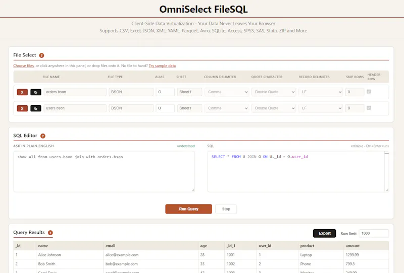 OmniSelect FileSQL screenshot 3