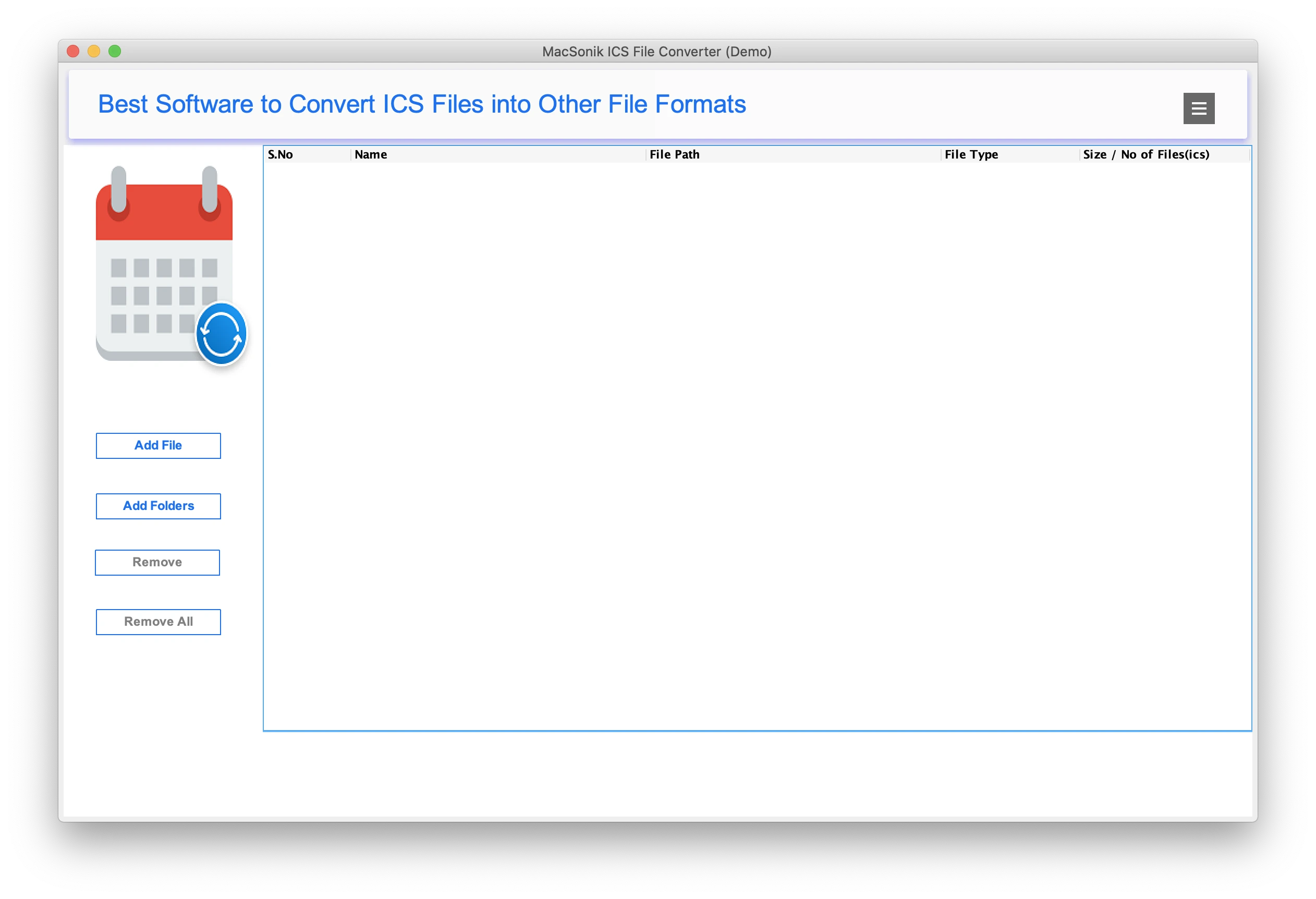Média Convertisseur de fichiers MacSonik ICS - Outil le plus fiable pour convertir les CI en PDF, PST, etc. 1