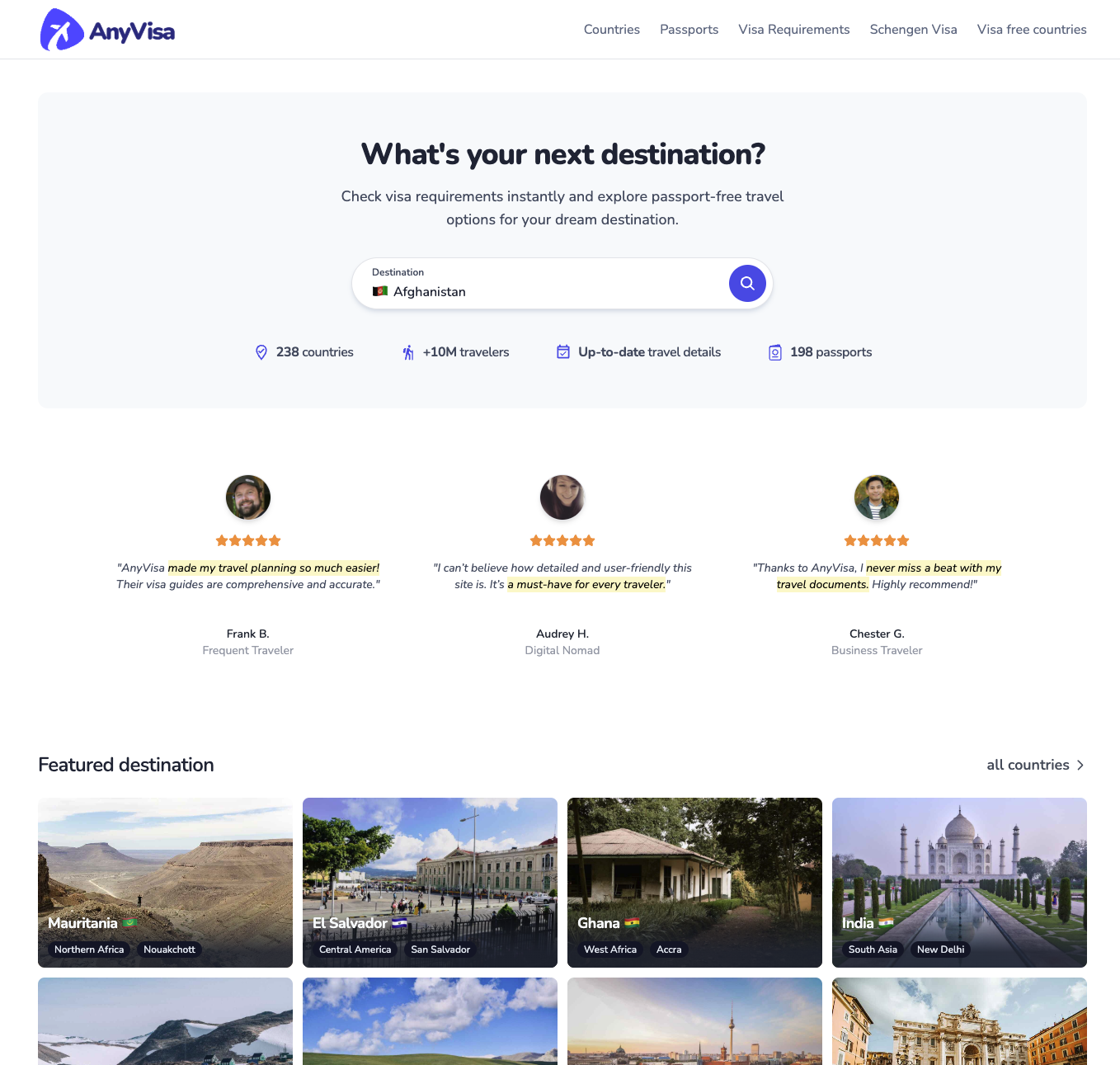 Anyvisa - 簽證要求，旅行信息和護照排名 media 1