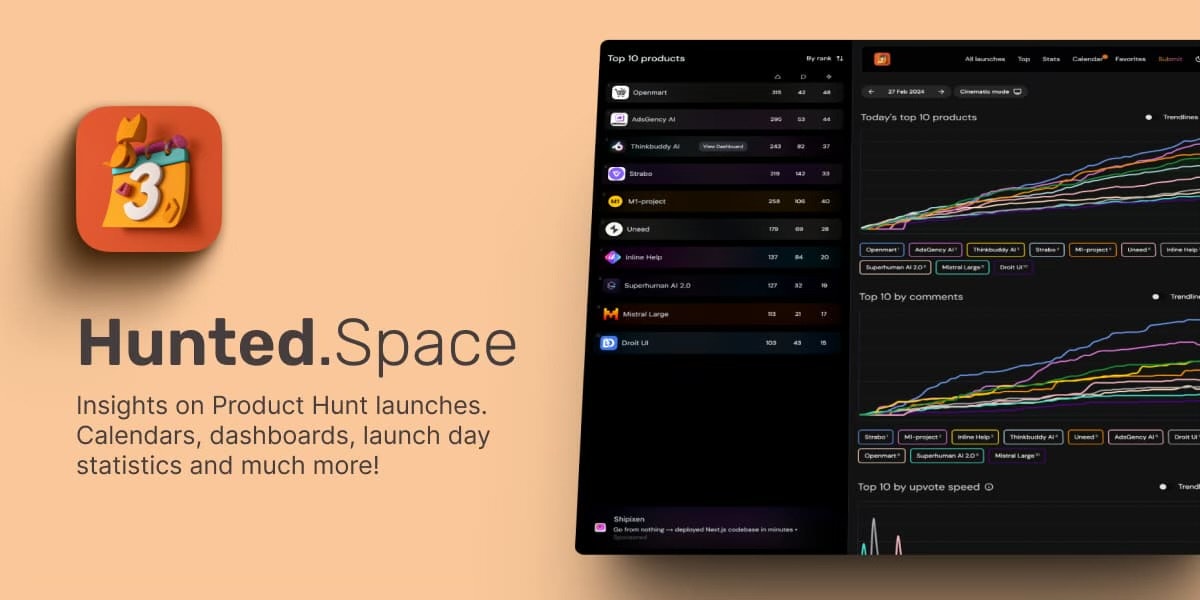 startuptile Hunted Space-Insights on Product Hunt launches!