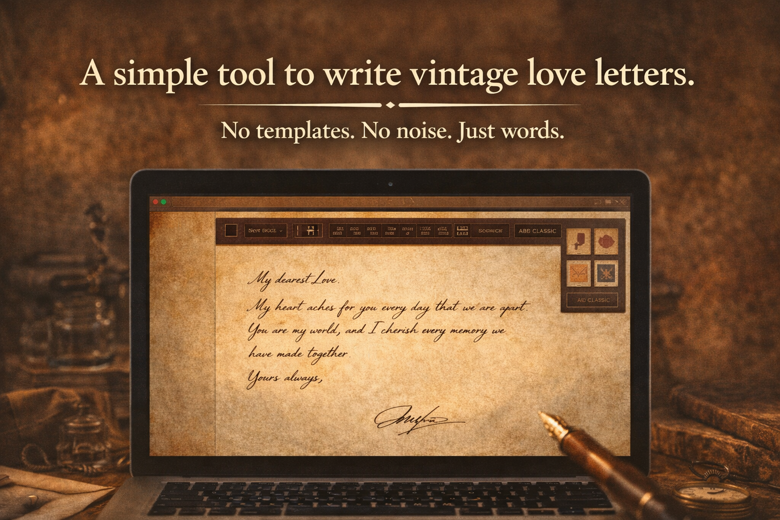 Vintage Loveletter - Screenshot 2 showing product features and functionality
