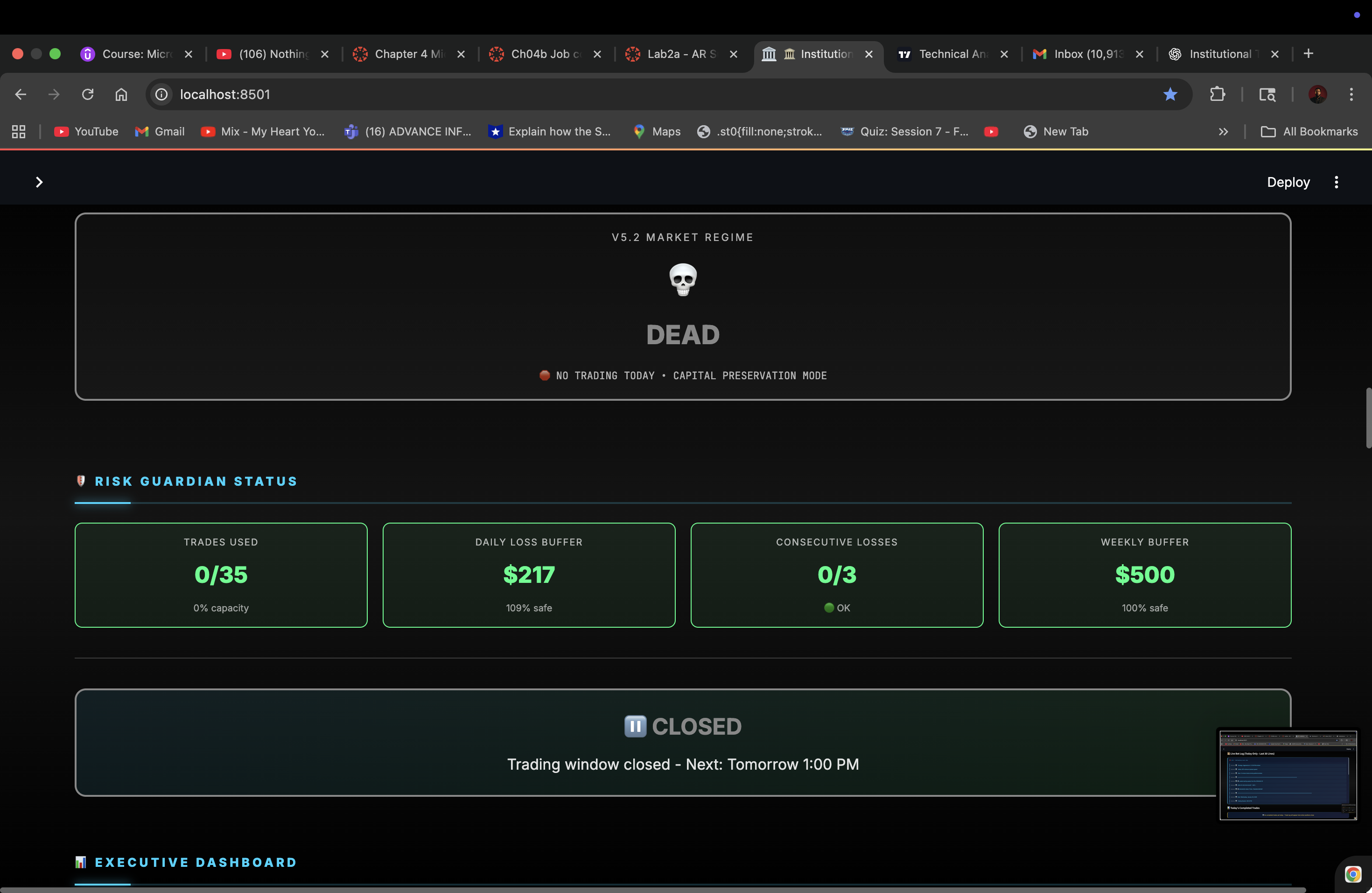 Professional Trading Dashboard - Screenshot 4 showing product features and functionality