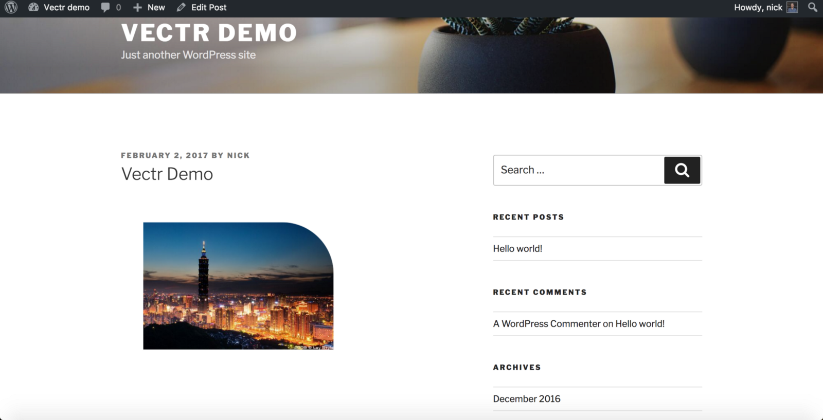 Vectr WordPress Plugin gallery image