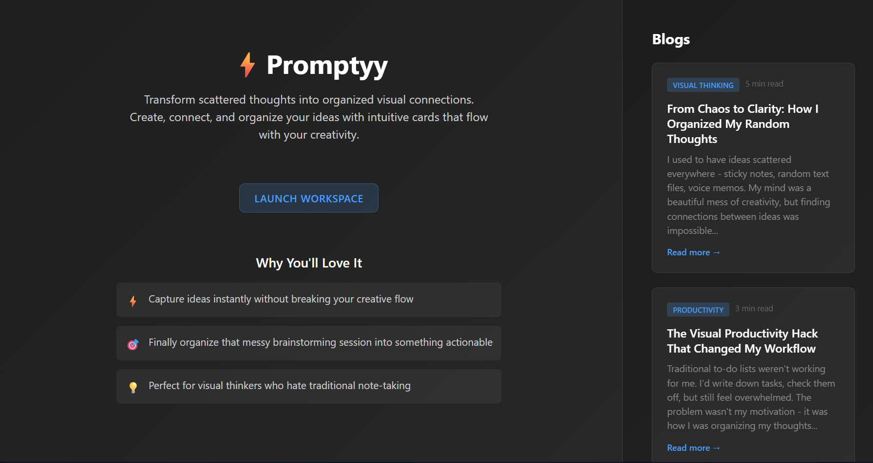 Promptyy - Screenshot 2 showing product features and functionality