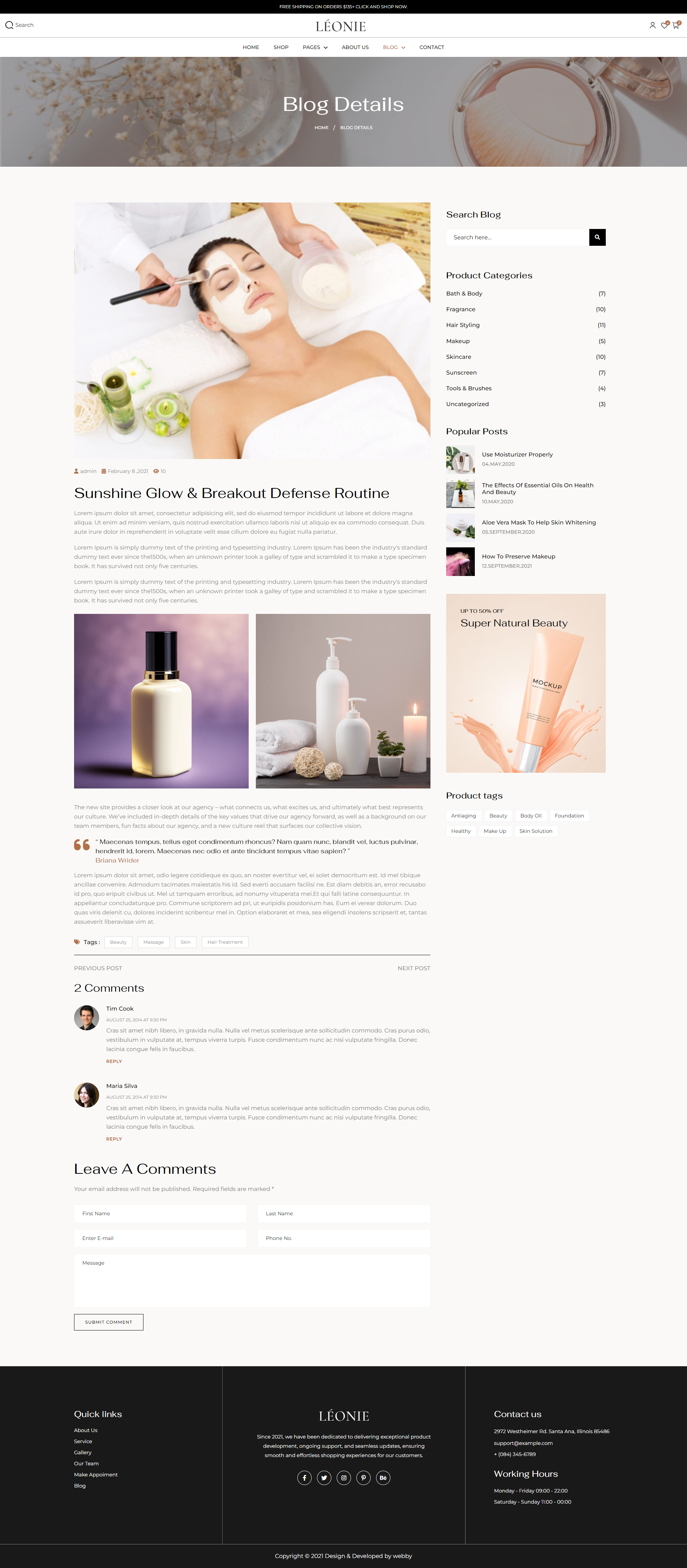 Leonie: Beauty Salon Website Template media 16