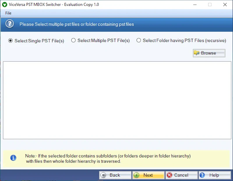 ViceVersa PST to MBOX Switcher screenshot 2