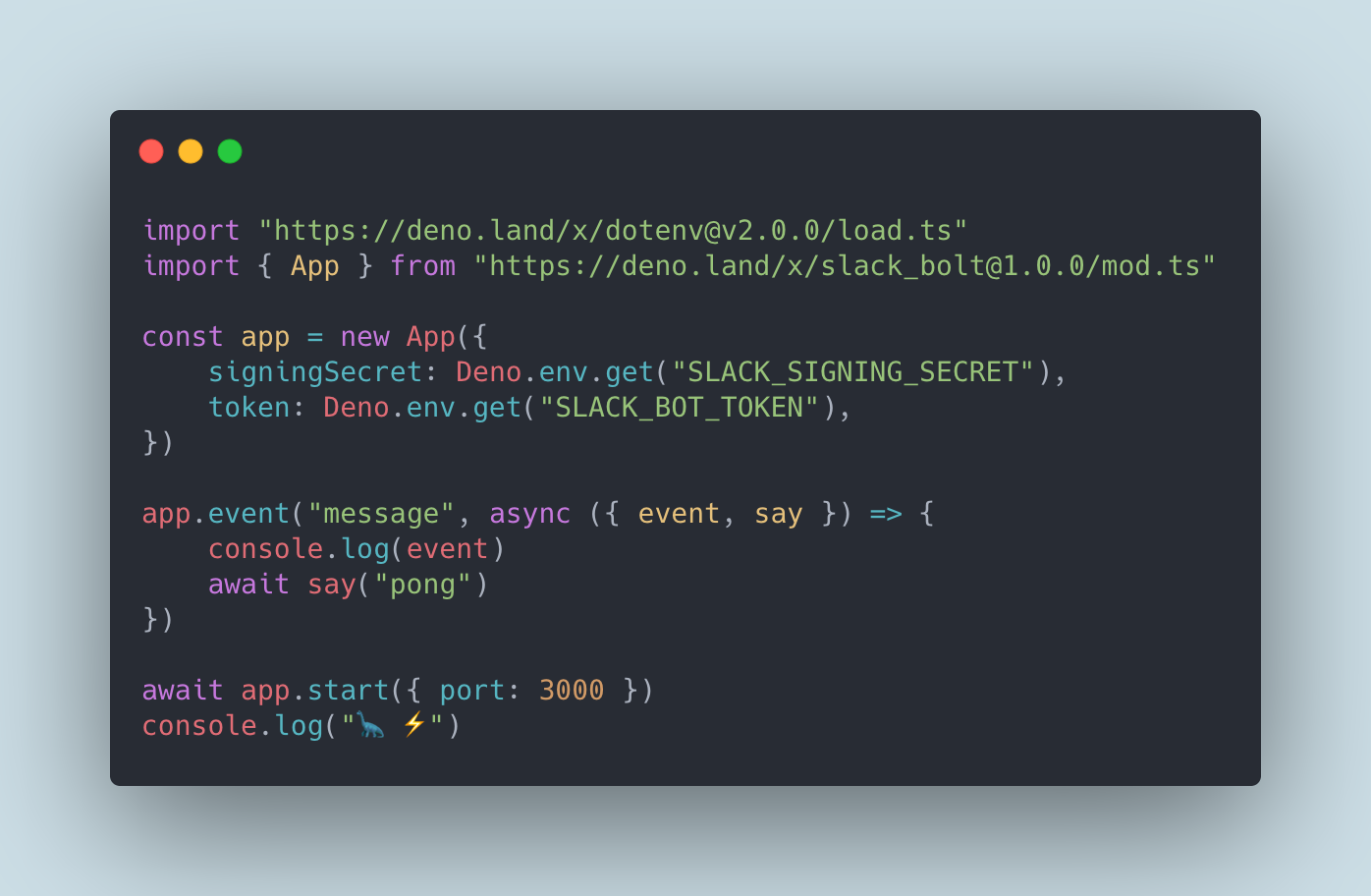 Slack Bolt for Deno gallery image