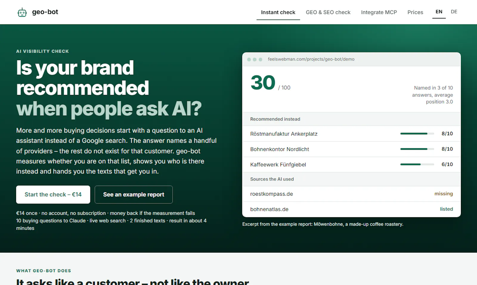 GEO-bot screenshot 1