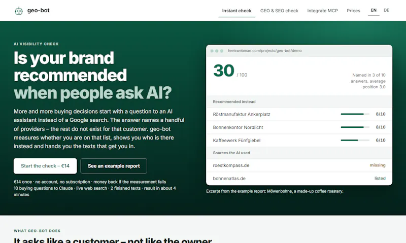 GEO-bot screenshot 1
