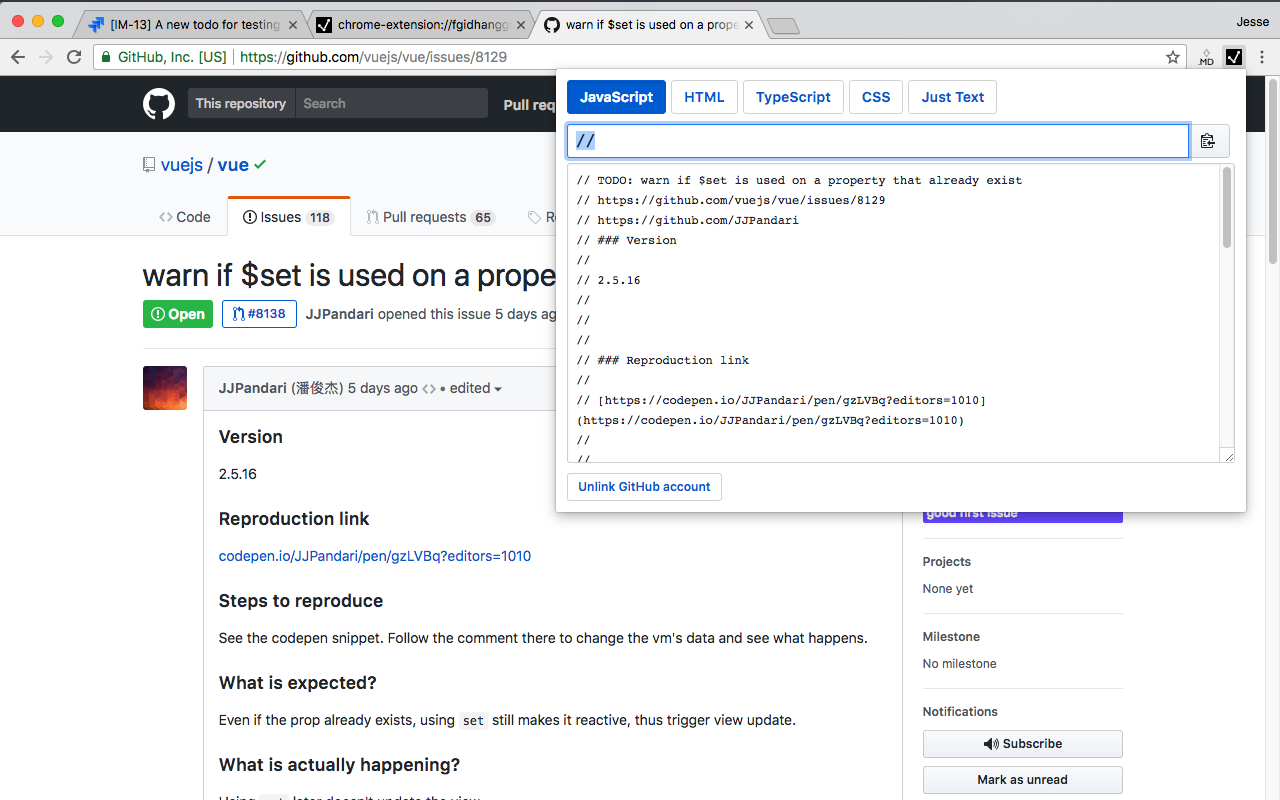 Issue TODO (chrome extension) gallery image