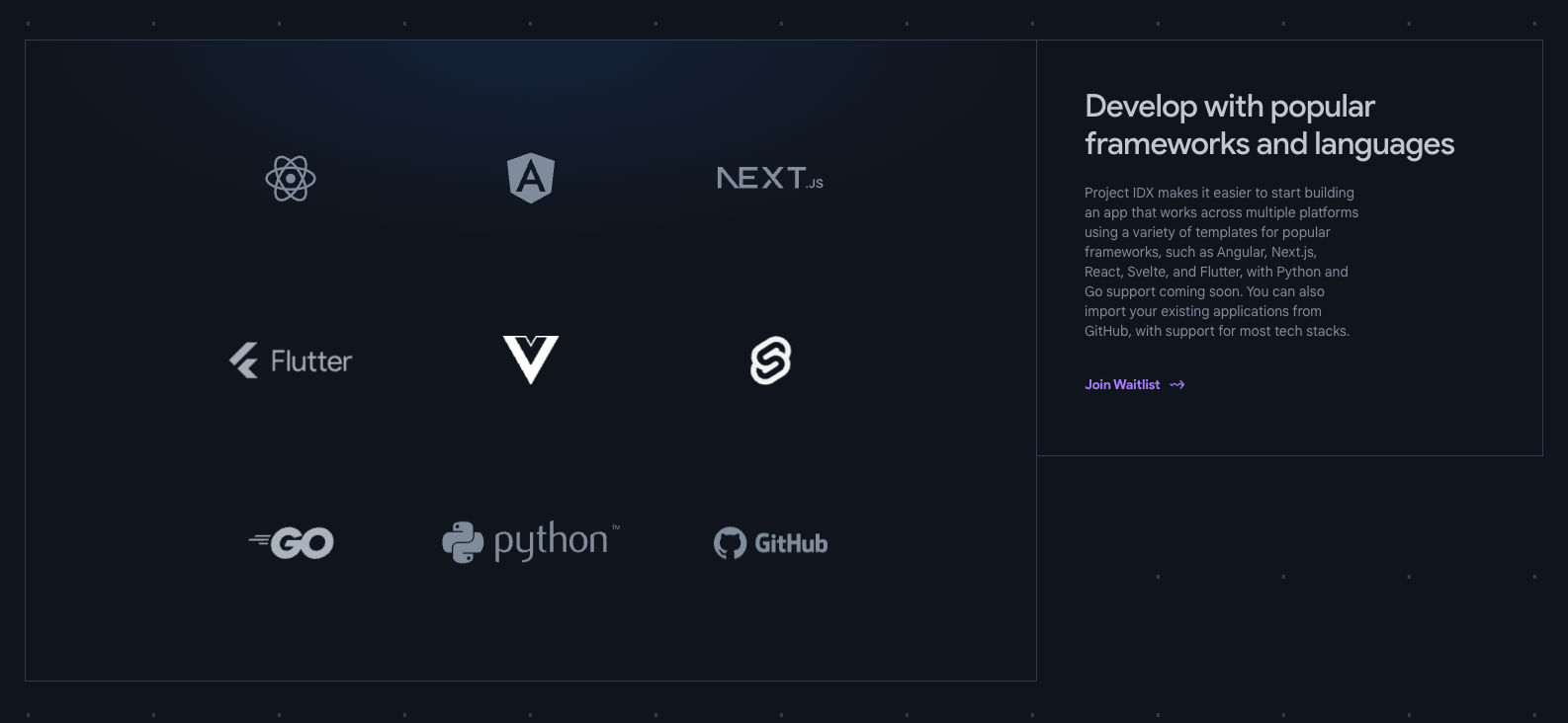 startuptile IDX.dev-Entire full-stack multi platform app development workflow
