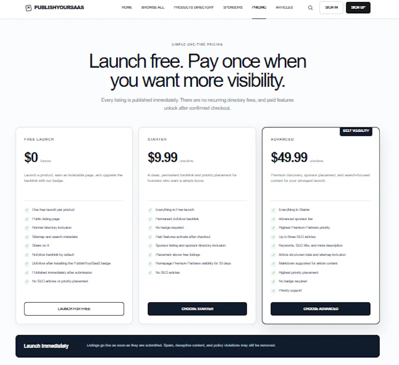 PublishYourSaaS — List Your SaaS Today! screenshot 4