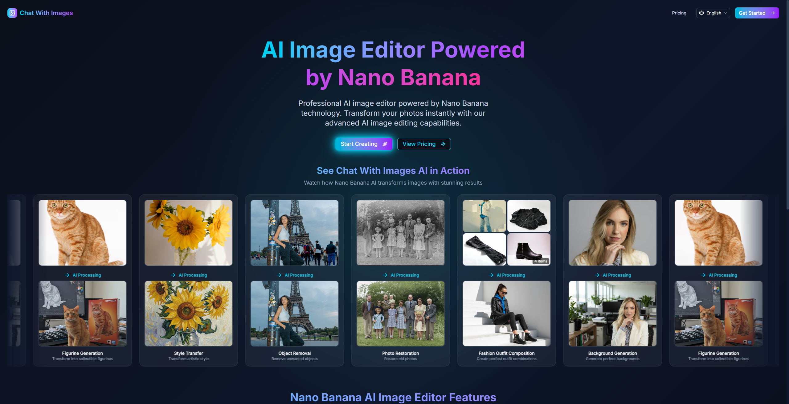 Média Discuter avec des images - Éditeur d'image AI, Nano Banana 1