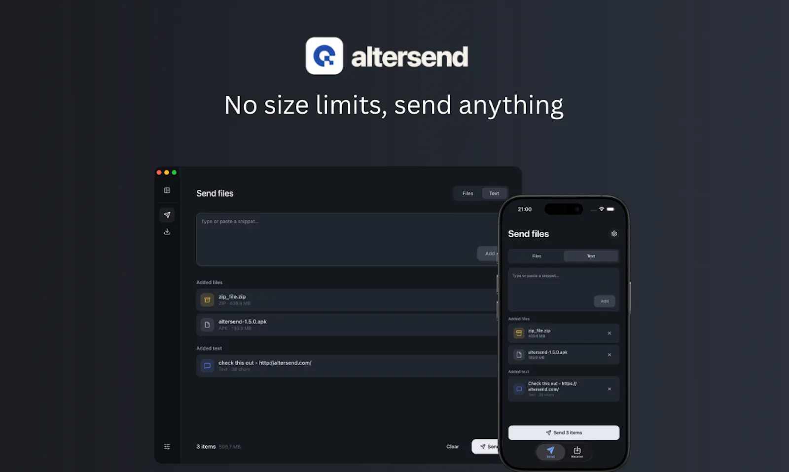 Altersend screenshot 3
