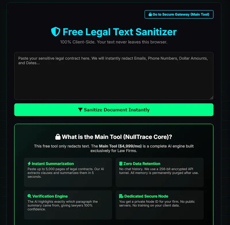 free legal text sanitizer screenshot 1