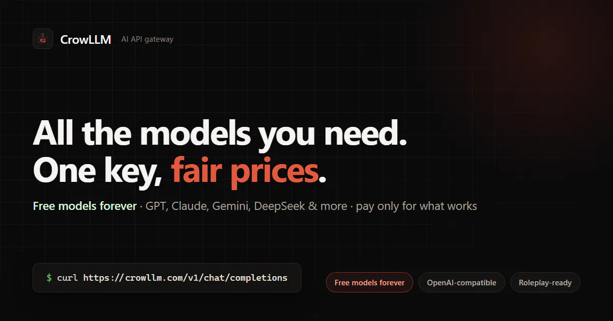 CrowLLM — One key, every model. gallery image
