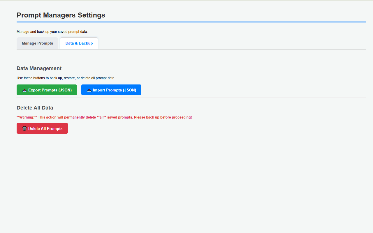 Prompt Managers - Screenshot 4 showing product features and functionality