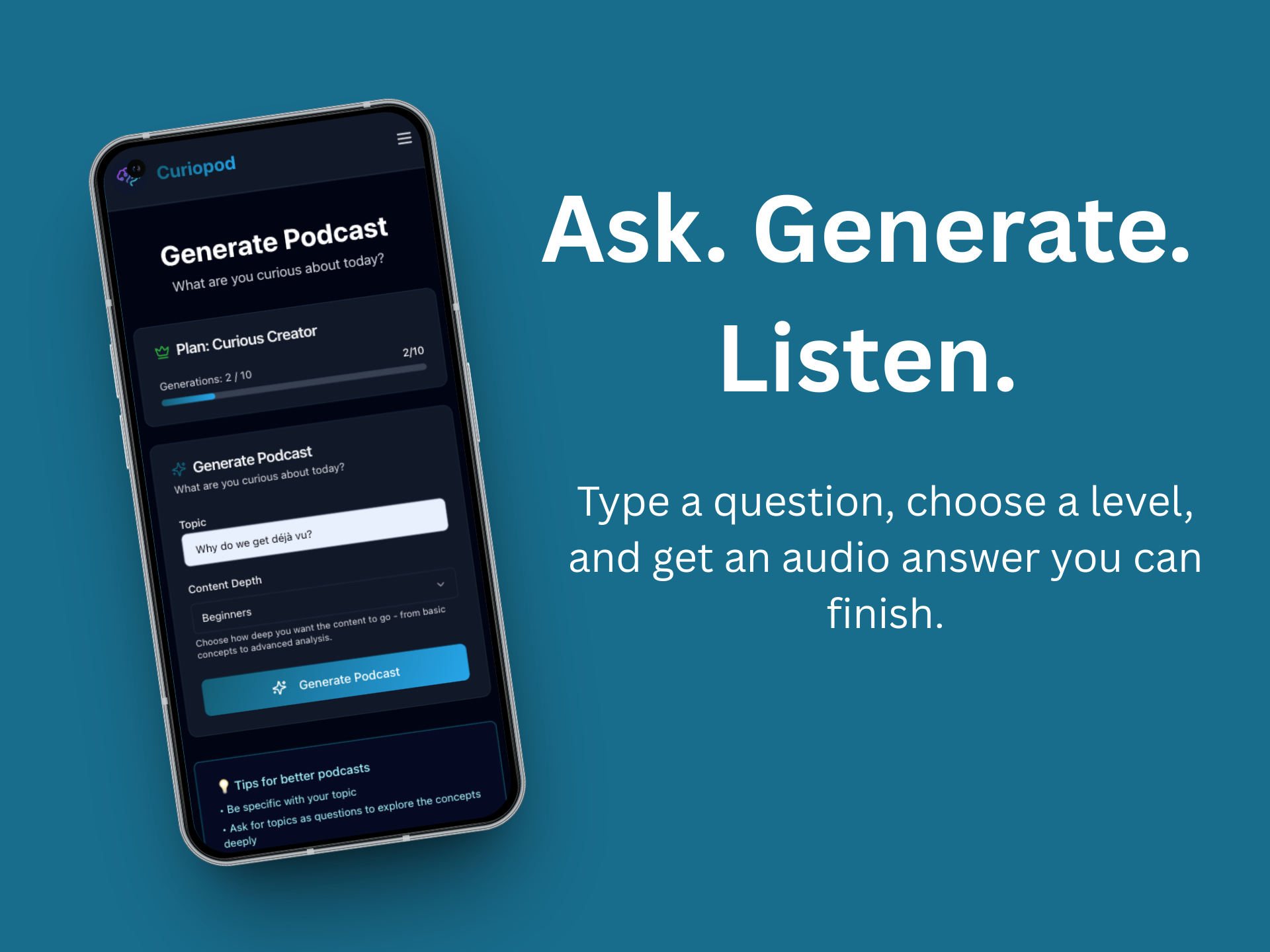 Curiopod - Screenshot 3 showing product features and functionality