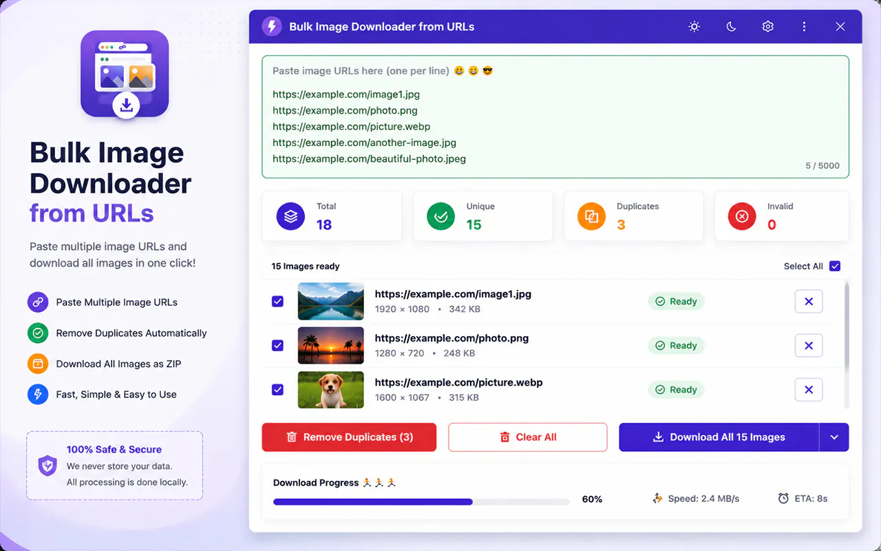 Bulk Image Downloader from URLs gallery image