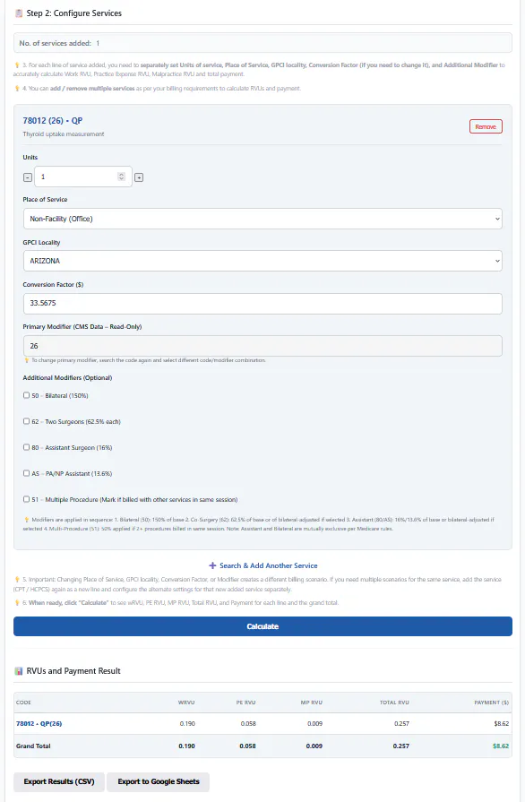RVU Calculator gallery image