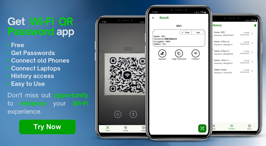 Contraseña de QR Wi-Fi - Recupere la contraseña de Wi-Fi del código QR y conéctese a la red media 1