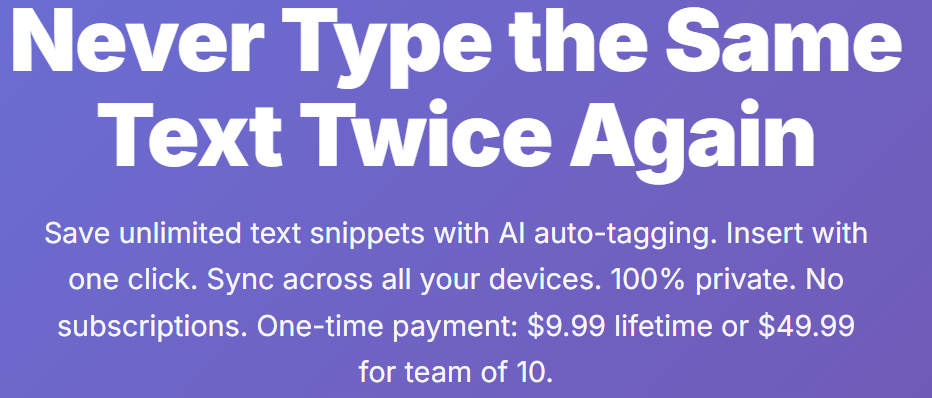 Snippet Manager Pro- coming soon - Main product screenshot demonstrating key features and user interface