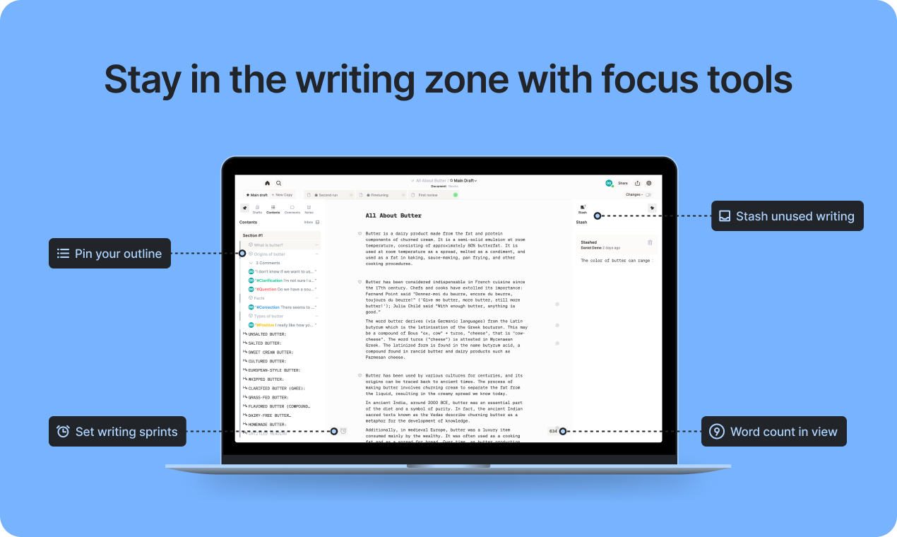 Butterdocs - Альтернатива Google Docs для серьезных писателей и команд медиа 3