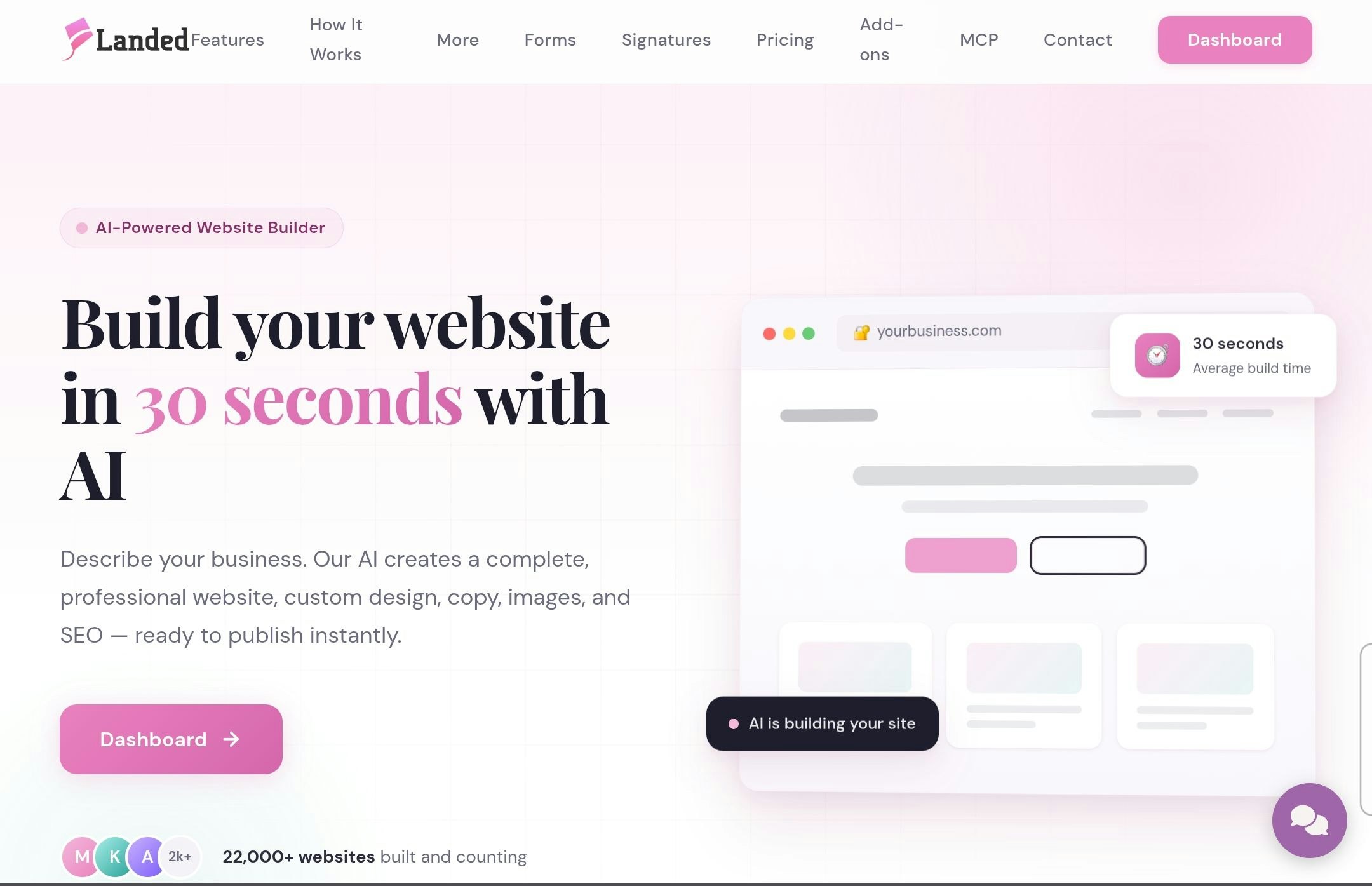 Landed.net AI Site builder with MCP gallery image