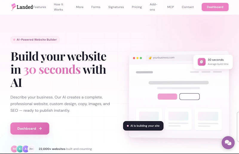Landed.net AI Site builder with MCP screenshot 2