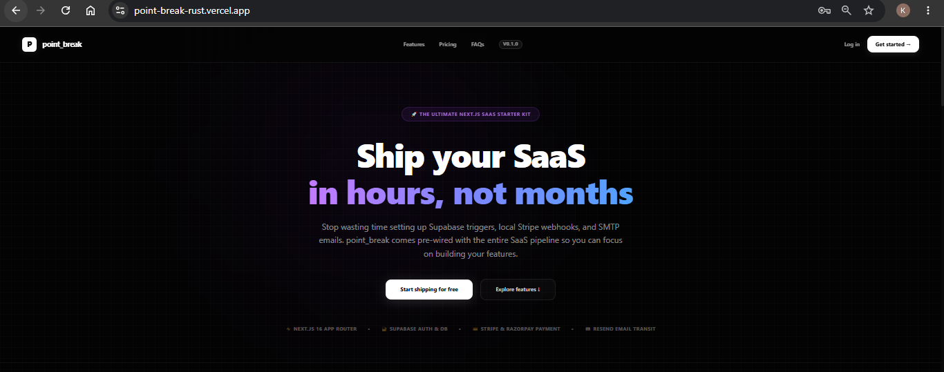 Point_break — Next.js SaaS Starter Kit