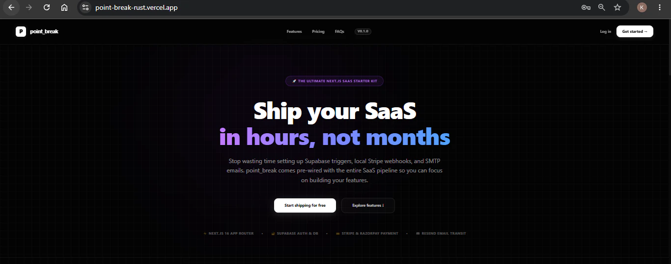 Point_break — Next.js SaaS Starter Kit logo