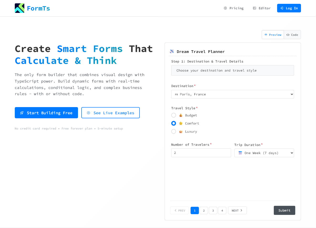 FormTs - Screenshot 2 showing product features and functionality
