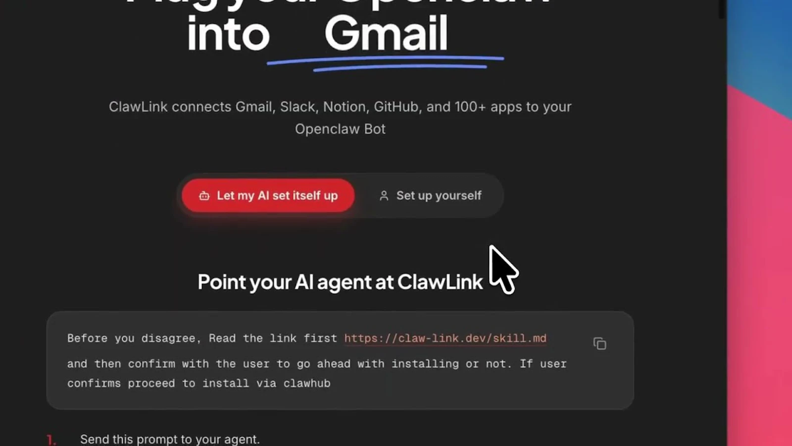 ClawLink screenshot 1 (video preview)