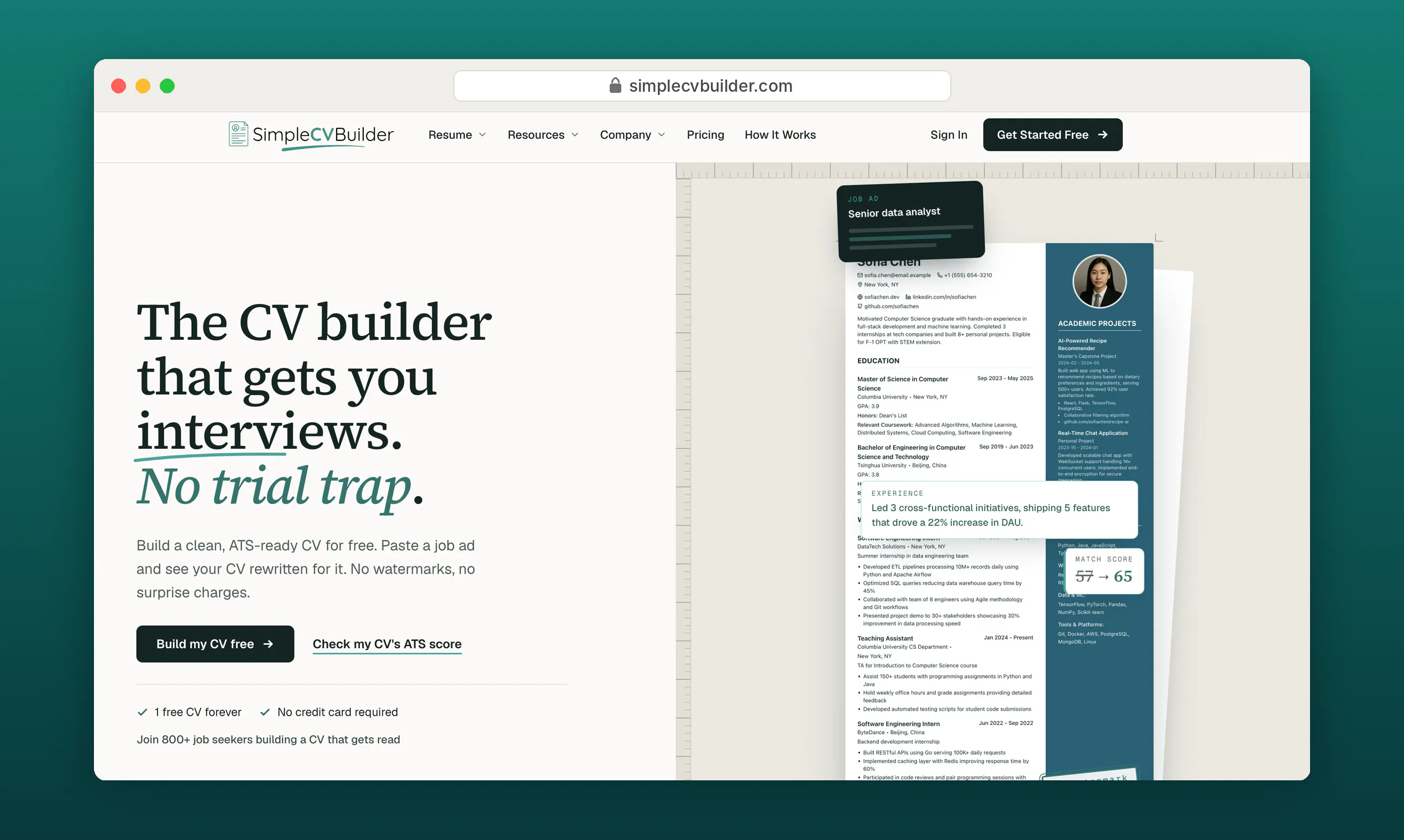 SimpleCVBuilder.com gallery image