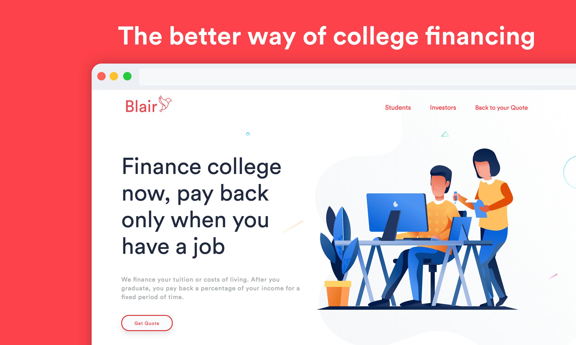 Download Blair - Financing students through Income Share Agreements | Product Hunt