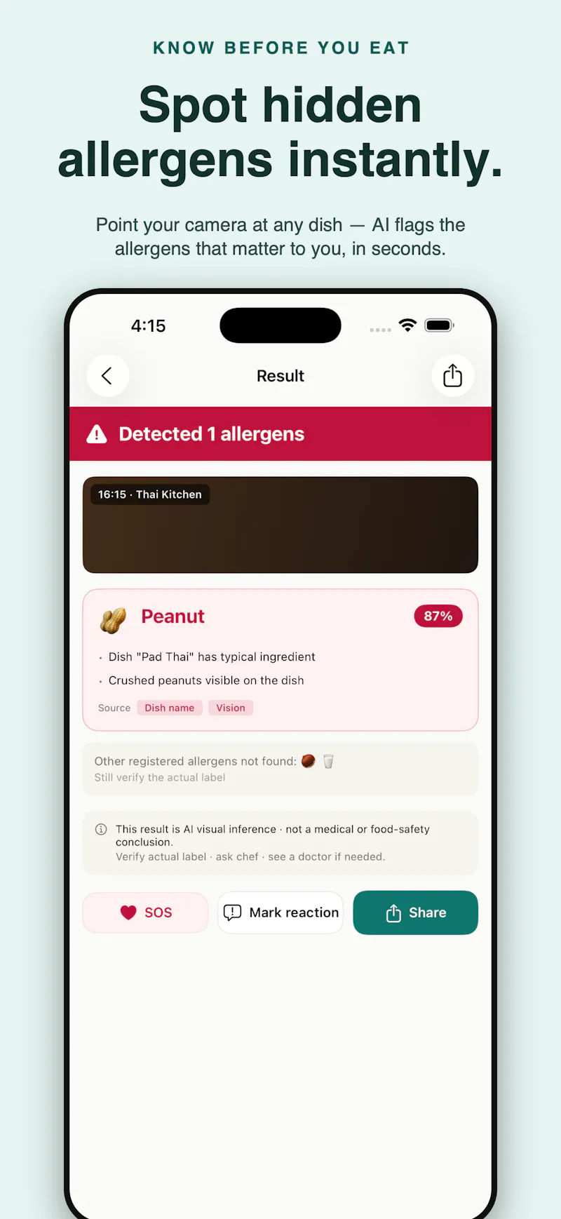 AllergyLens screenshot 2