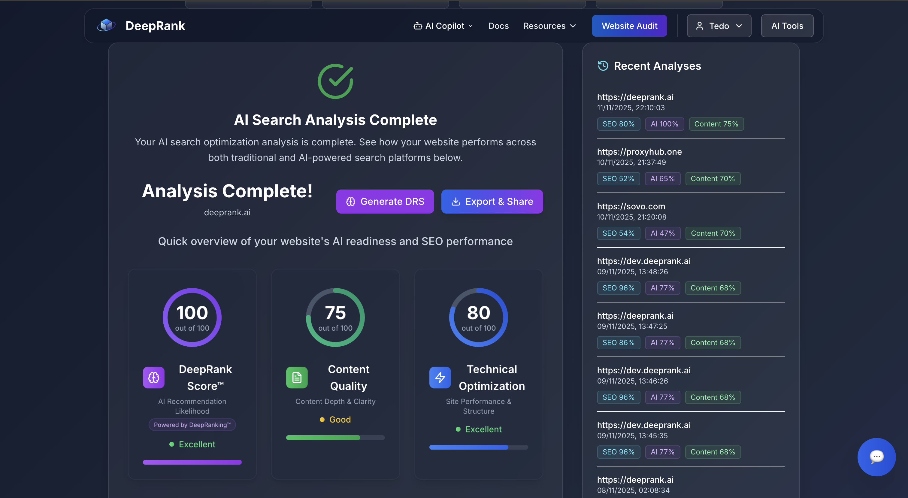 Deeprank AI - Supercharging Vibecoders - Screenshot 2 preview
