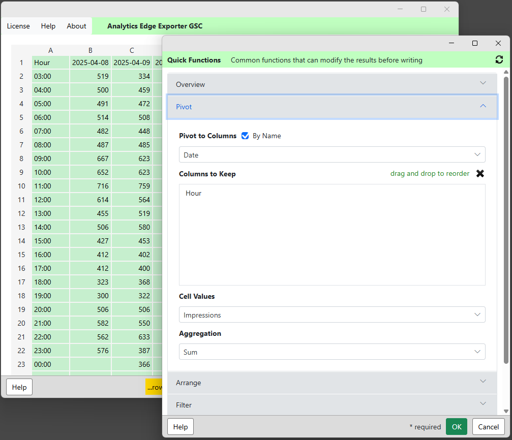 وسائط Analytics Edge Exporter GSC - تنزيل بيانات CSV من Google Search Analytics API 2