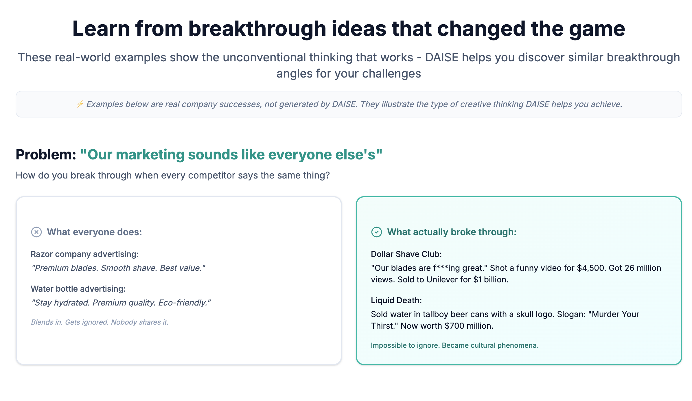 DaisE - Get ideas you'd never think of! - Screenshot 3 showing product features and functionality