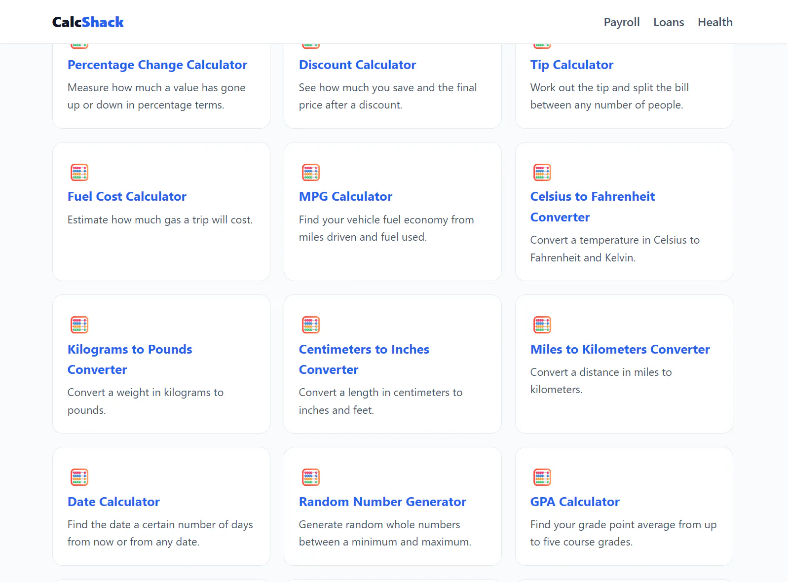 CalcShack screenshot