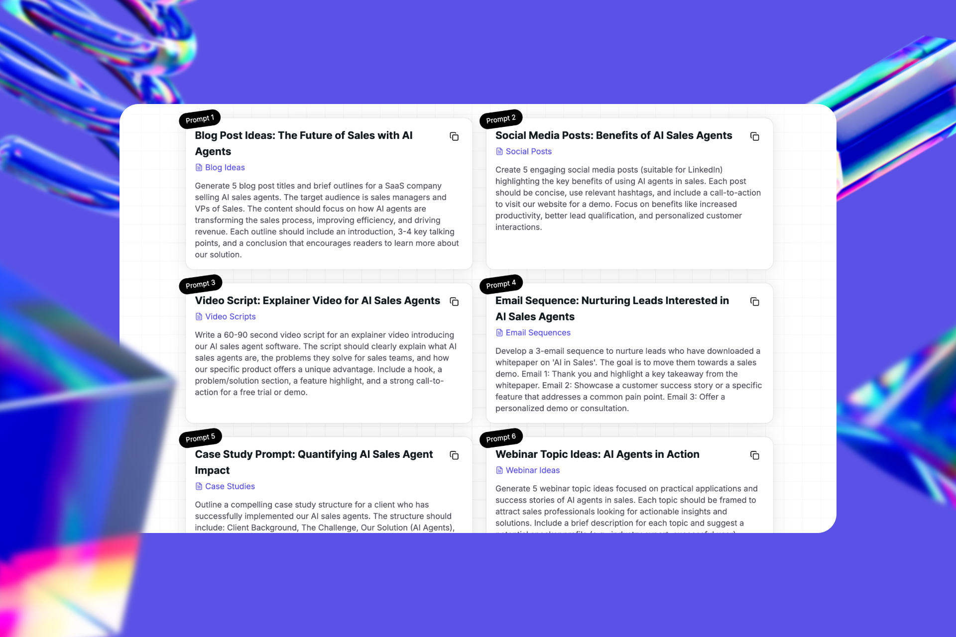 Saas Content Prompt Builder gallery image