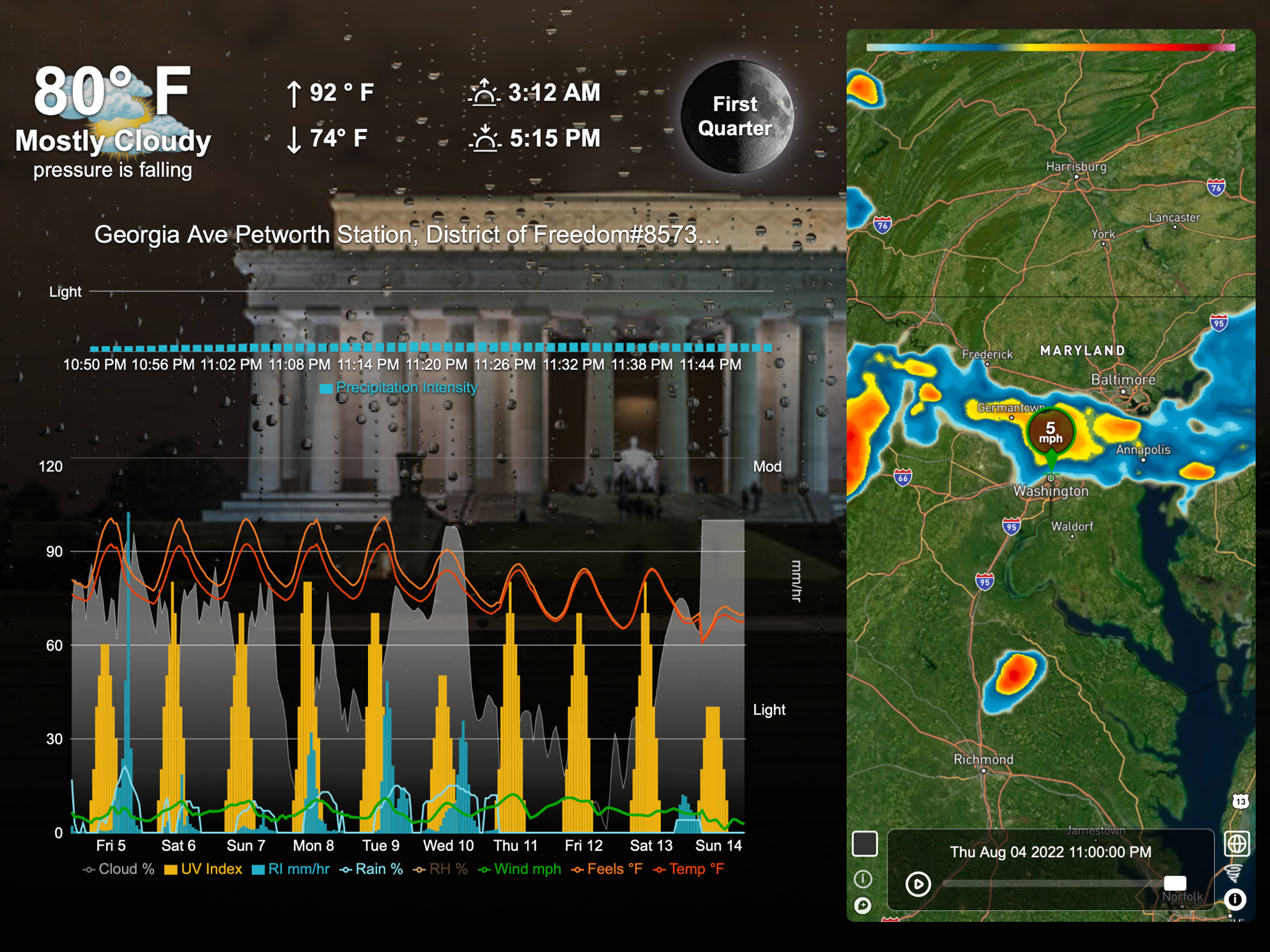 Wx4me - Hyperlokaal weer.Rain kijker radar en Apple Weatherkit. media 2