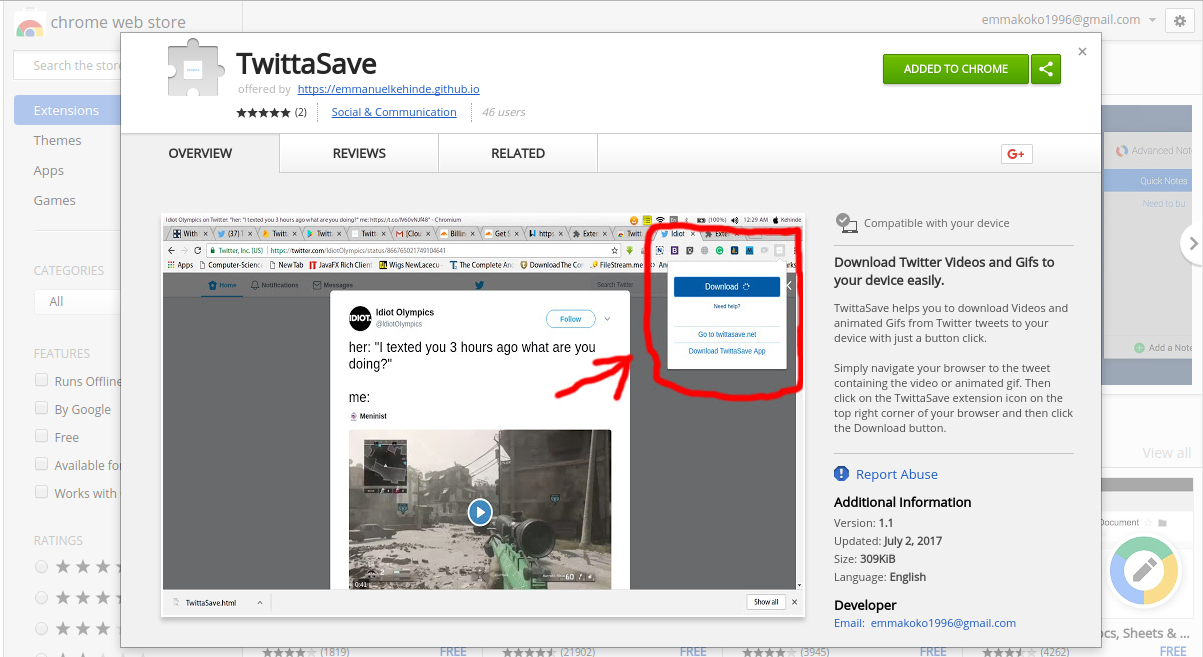 TwittaSave (Chrome Extension) gallery image